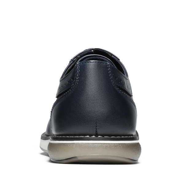 [CrossFlex GentEdge] Men's Polished Plain Toe Oxford Dress Sneakers - BLUE - 5